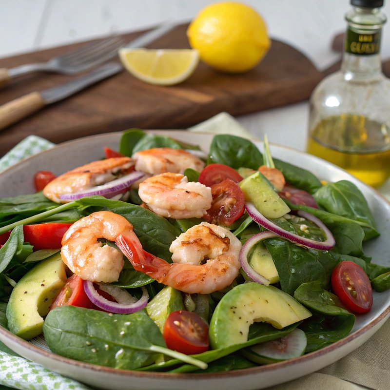 Refreshing Prawn and Spinach Salad