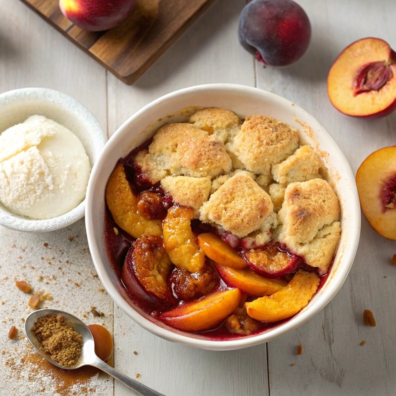 Peach and Plum Cobbler