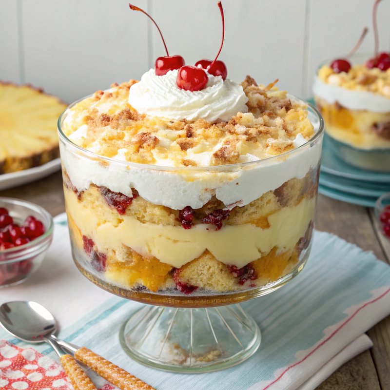Tropical Pineapple and Rum Trifle