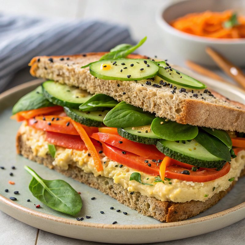Enhanced Veggie Hummus Sandwich