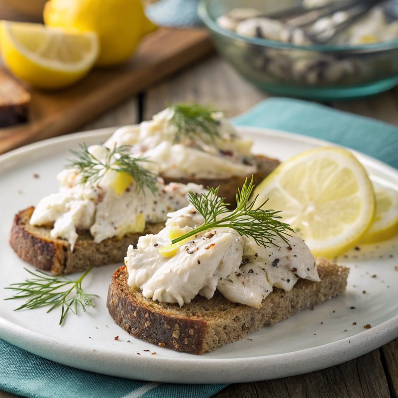 Mashed Fish on Rye Bread