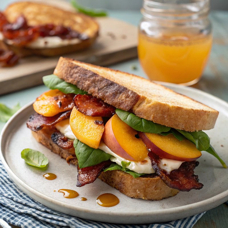 Bacon Lettuce Peach Sandwich