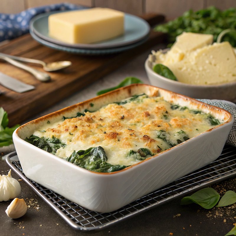 Creamy Spinach and Gouda Gratin
