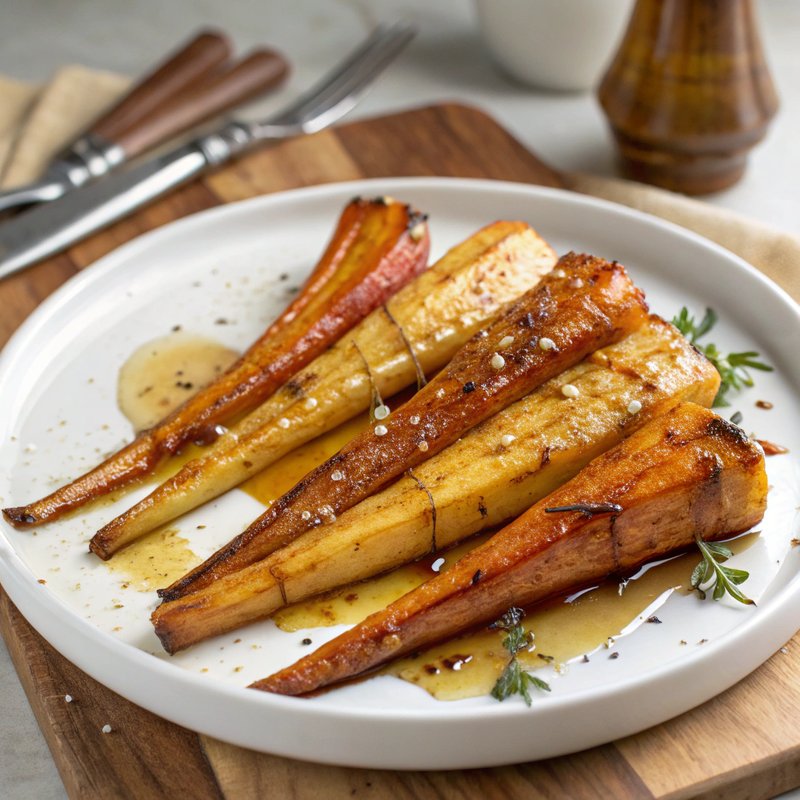 Maple Glazed Roasted Parsnips