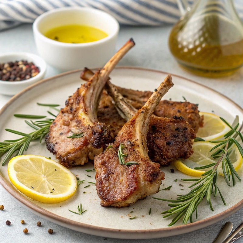 Air Fryer Lamb Chops with Garlic and Rosemary