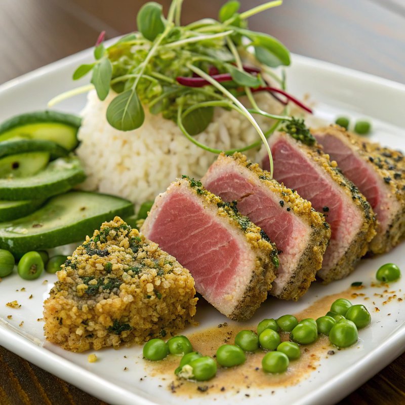 Wasabi Pea Crusted Ahi Tuna