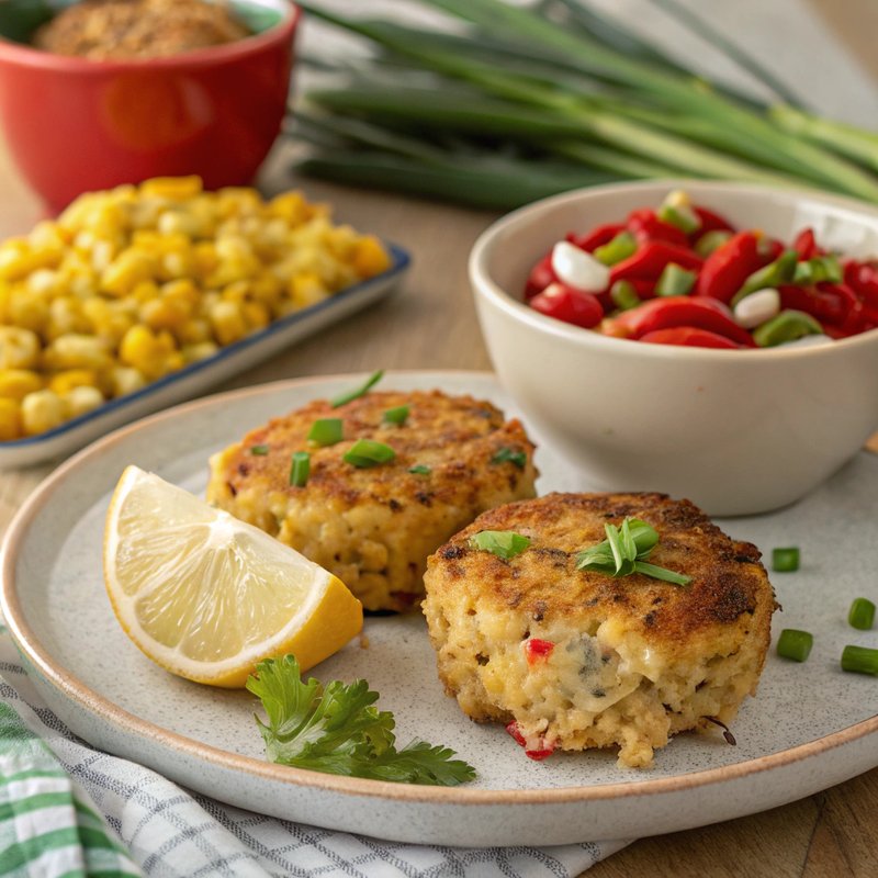 Baked Corn and Crab Cakes