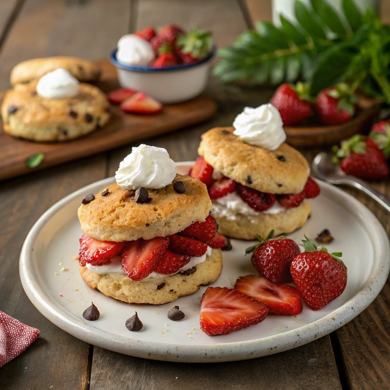 Chocolate Chip and Strawberry Shortcakes