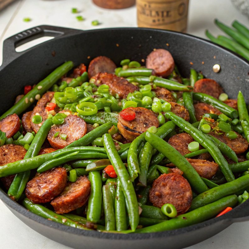 Green Bean and Sausage Stir Fry