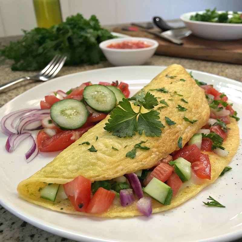Tomato and Cucumber Omelet
