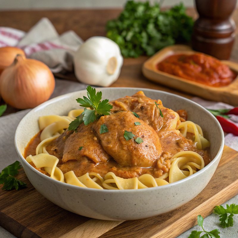 Authentic Hungarian Chicken Paprikash