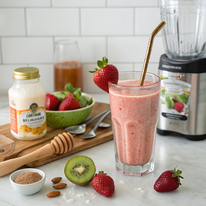 Strawberry Kiwi Power Protein Shake