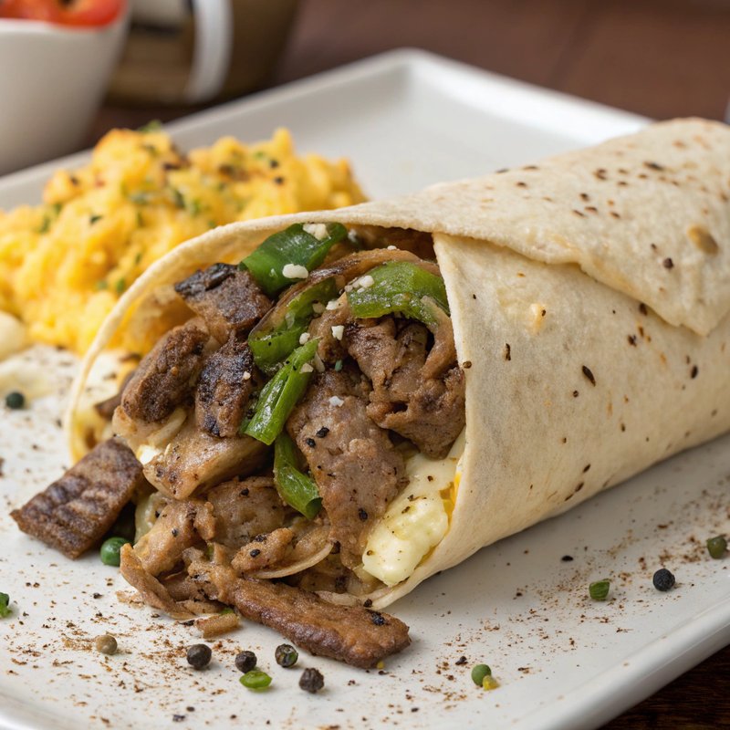 Philly Cheesesteak Breakfast Burrito