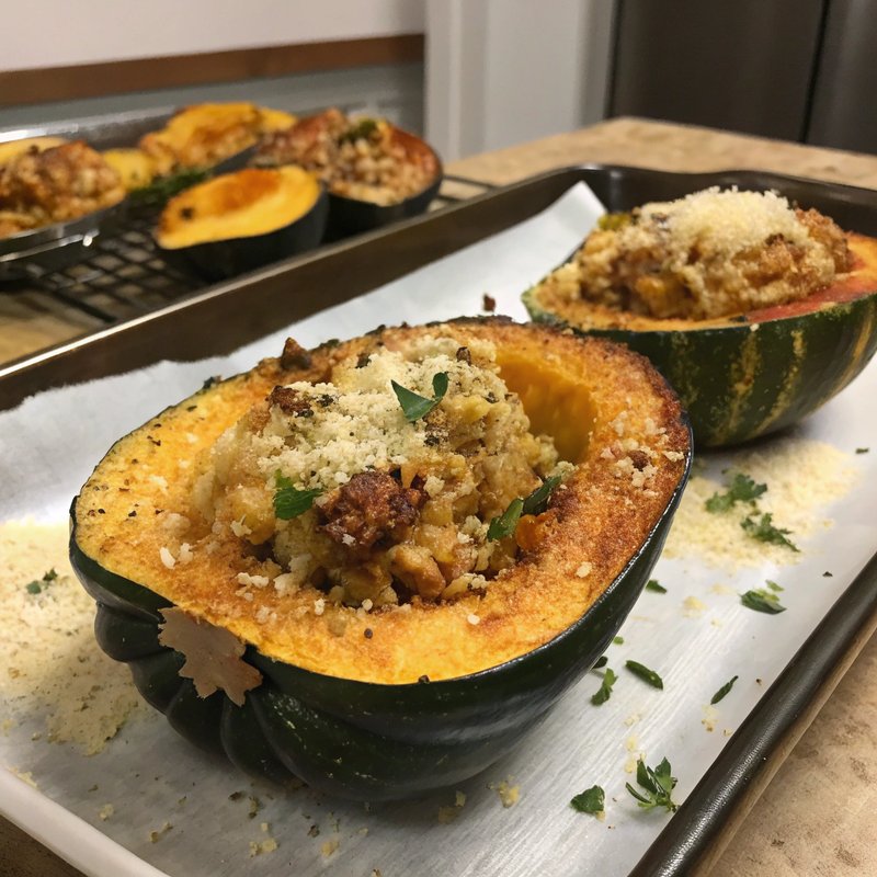Parmesan-Crusted Roasted Acorn Squash