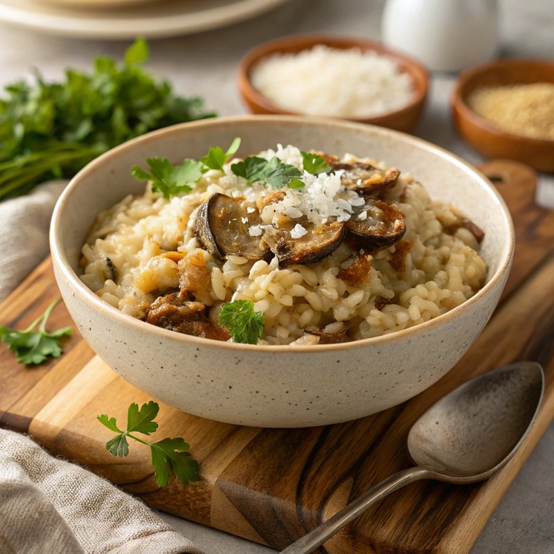 Enhanced Onion and Mushroom Risotto