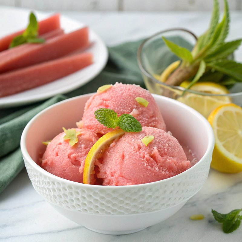 Rhubarb and Lemon Verbena Sorbet