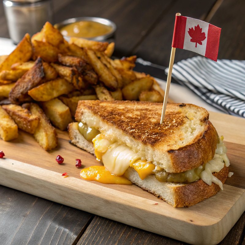 Gourmet Grilled Cheese with Authentic Poutine