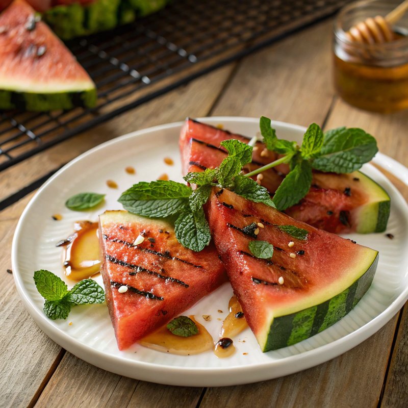 Honey-Mint Grilled Watermelon