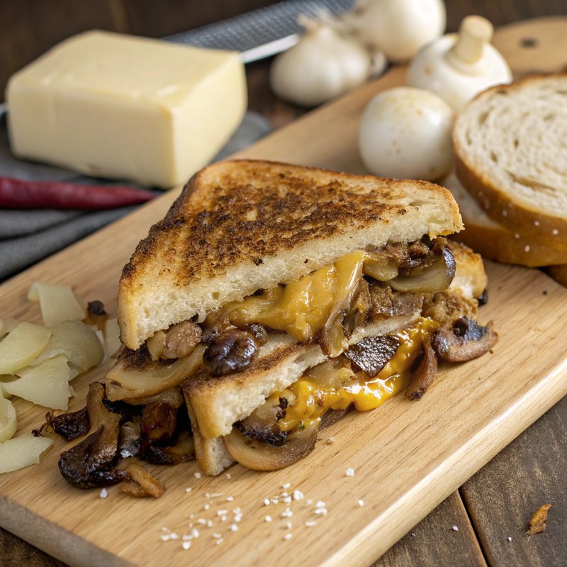 Savory Onion and Mushroom Grilled Cheese