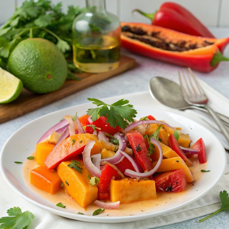 Zesty Caribbean Papaya Salad