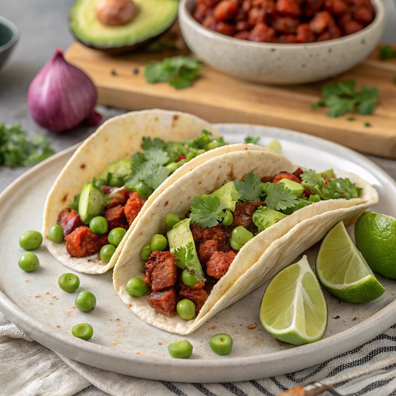 Pea and Chorizo Tacos