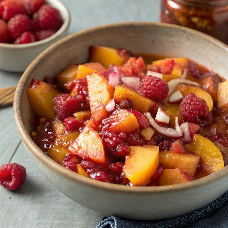 Peach and Raspberry Chutney