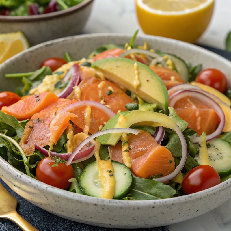 Smoked Salmon Salad with Citrus Dijon Dressing