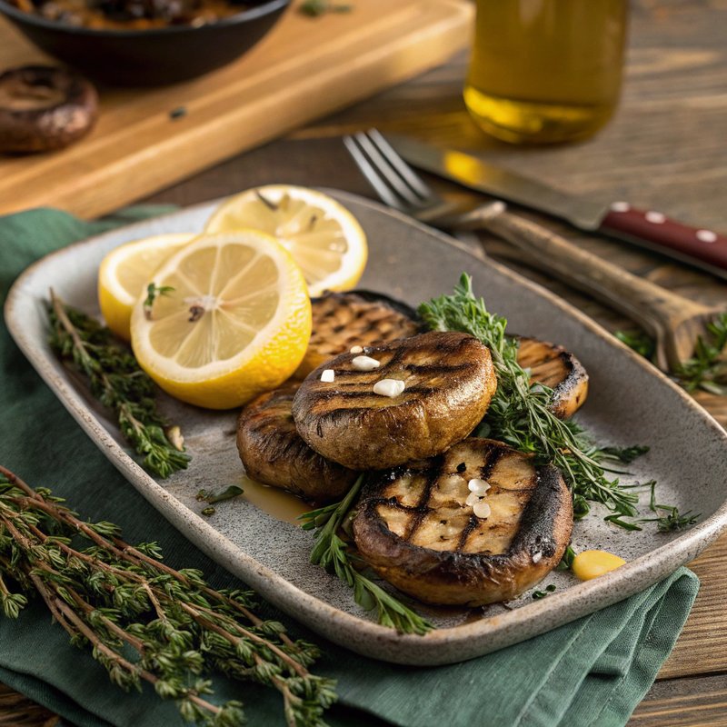 Thyme and Lemon Grilled Portobello Mushrooms