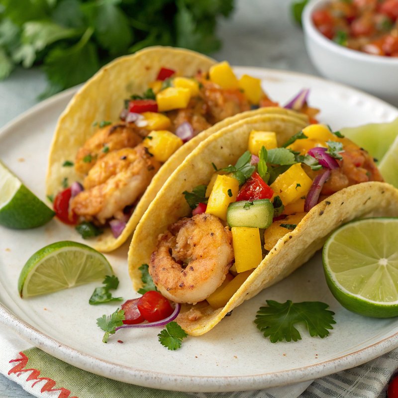 Prawn Tacos with Mango Salsa