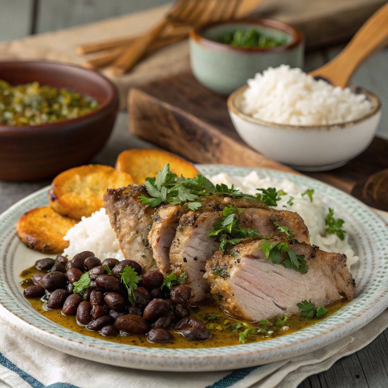 Mojo Pork - Mojo pork is a traditional Cuban dish that features marinated pork slow-roasted to perfection. The marinade, known as mojo, is made with citrus juices