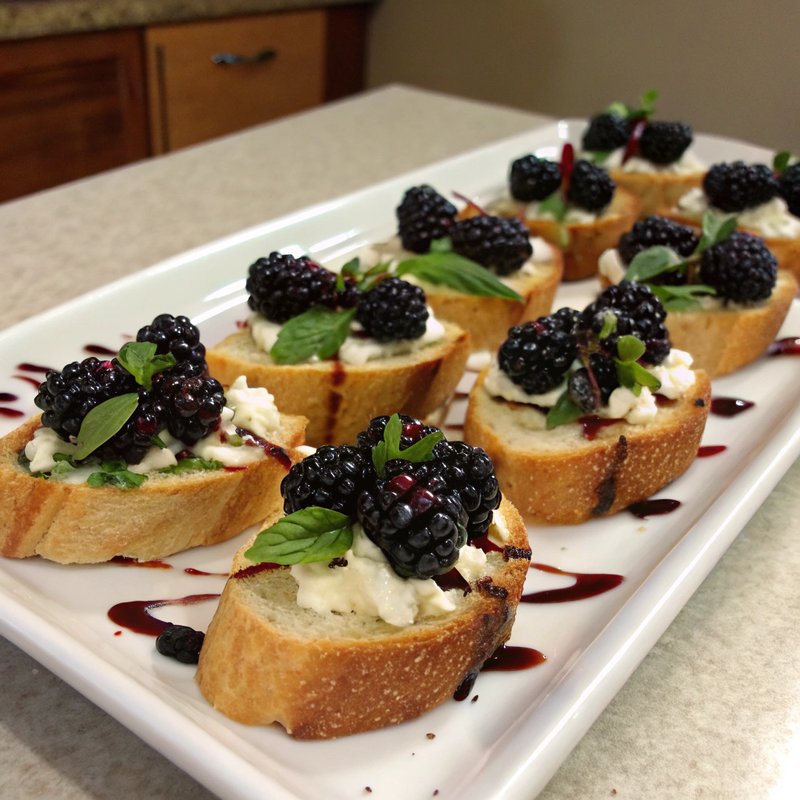 Blackberry and Goat Cheese Crostini