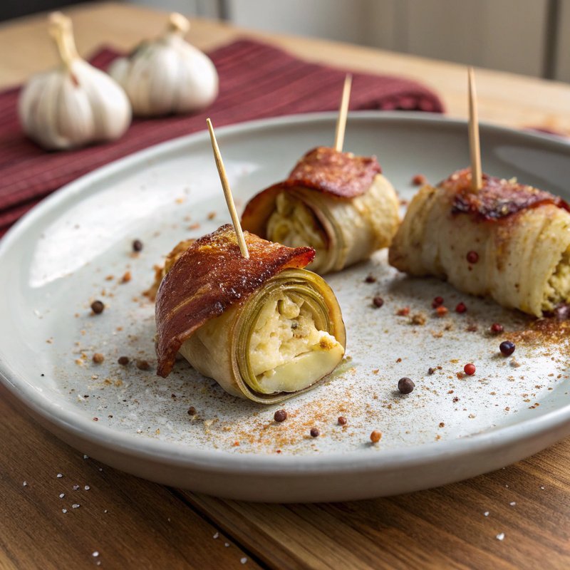 Crispy Bacon-Wrapped Artichoke Hearts