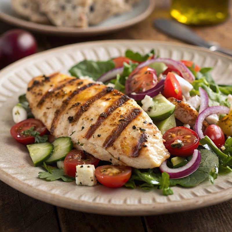 Grilled Chicken with Mediterranean Salad