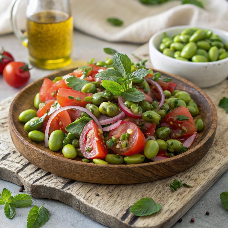 Mediterranean Fava Bean and Tomato Salad