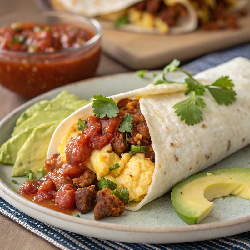 Chorizo, Eggs, and Cheese Breakfast Burrito