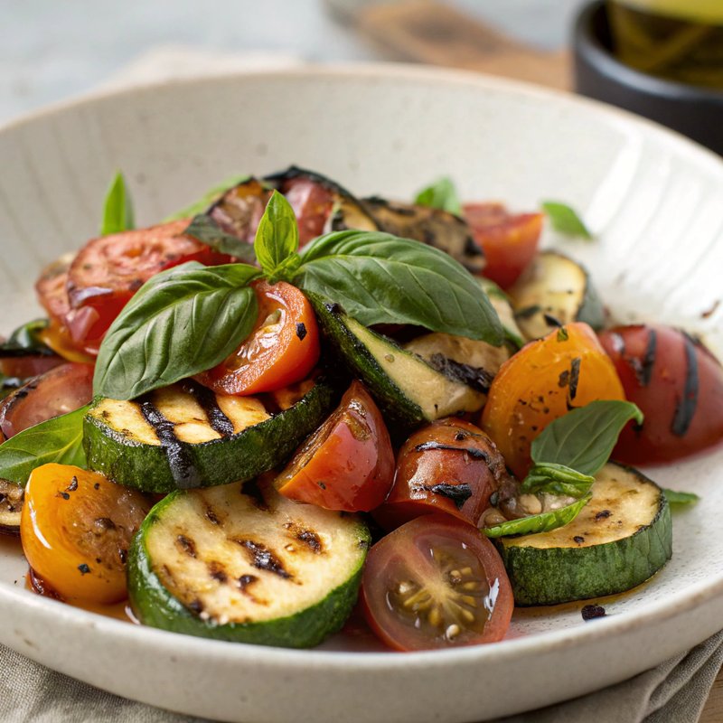 Grilled Zucchini and Tomato Salad