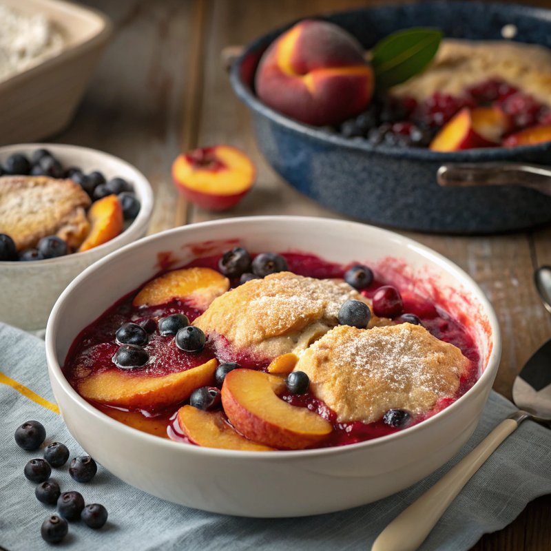 Nectarine and Blueberry Cobbler