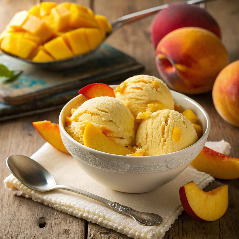 Peach and Mango Ice Cream