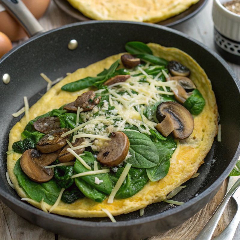 Spinach and Mushroom Omelette