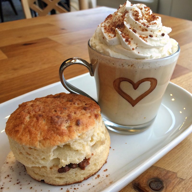 Scone and Cream Latte
