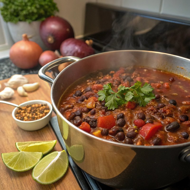 Hearty Pinto and Black Bean Chili