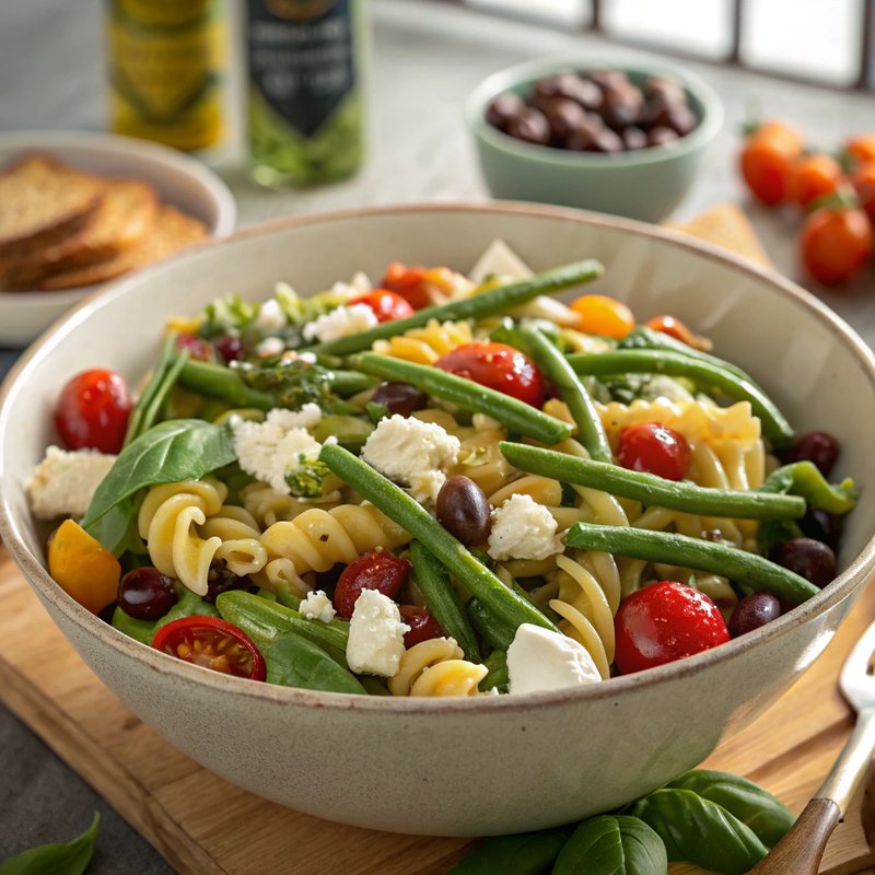 Mediterranean Green Bean and Pasta Salad