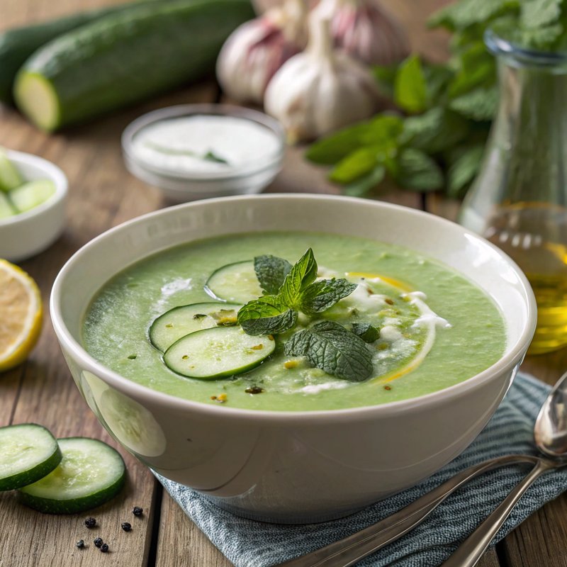 Refreshing Cucumber Mint Gazpacho