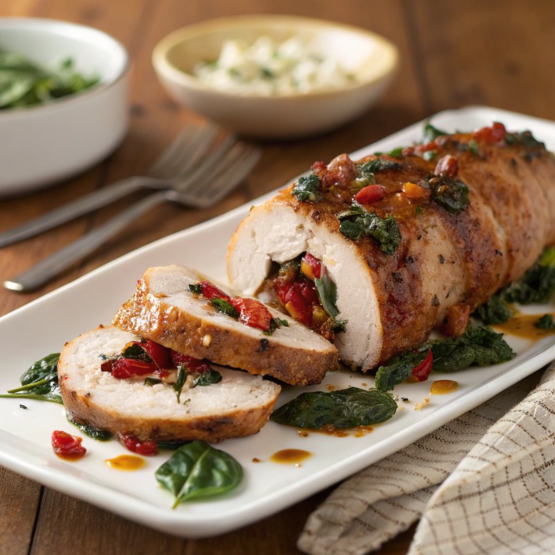 Mediterranean Stuffed Pork Tenderloin