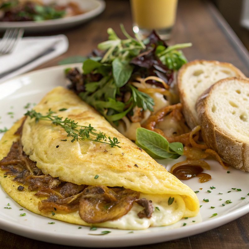 Caramelized Onion and Gruyere Omelette