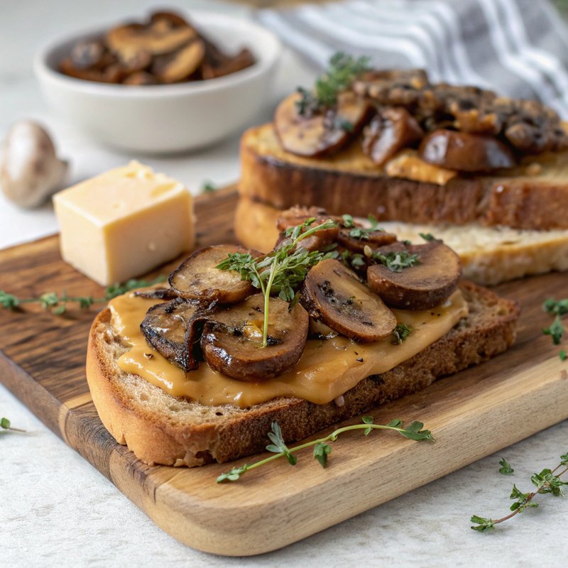 Norwegian Brunost and Mushroom Toast