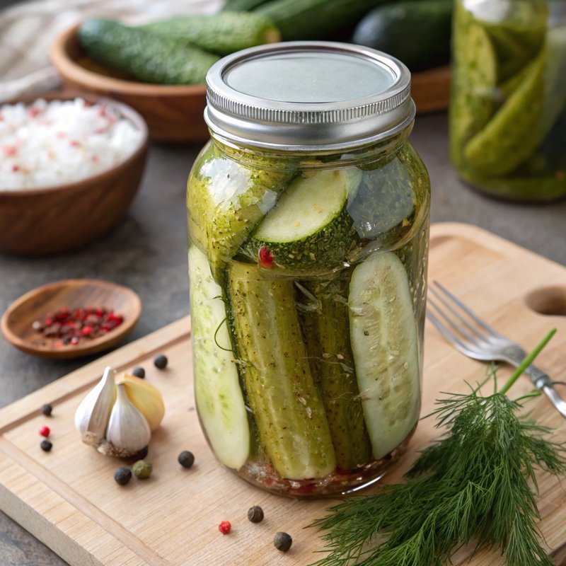 Homemade Crunchy Dill Pickles