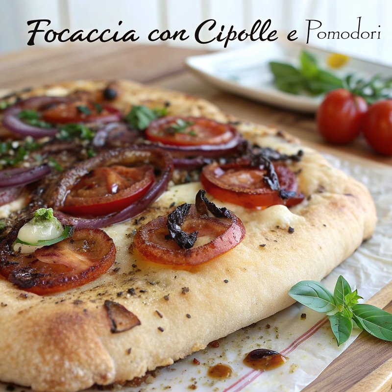 Enhanced Onion and Tomato Flatbread