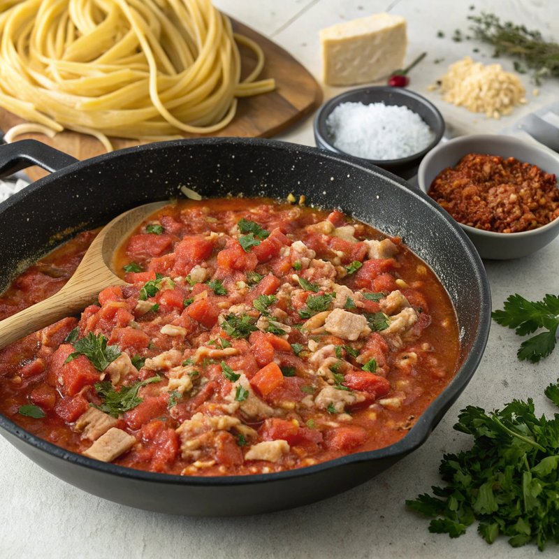Mediterranean Tuna and Tomato Pasta Sauce