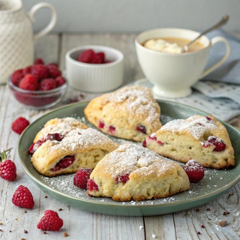 Raspberry White Chocolate Scones